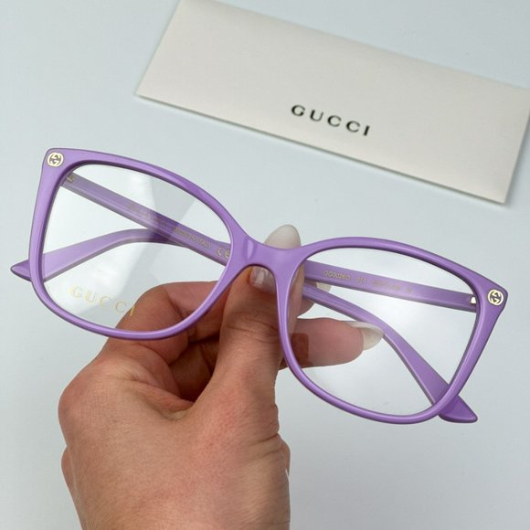 Gucci GG0026O 014 BRAND NEW Eyeglasses Violet Square Women